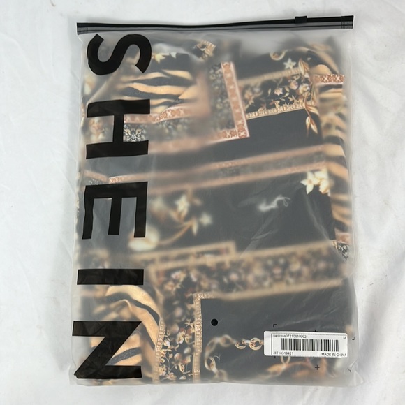 SHEIN SXY Scarf Print Backless Split Thigh Dress Size M - Picture 3 of 4